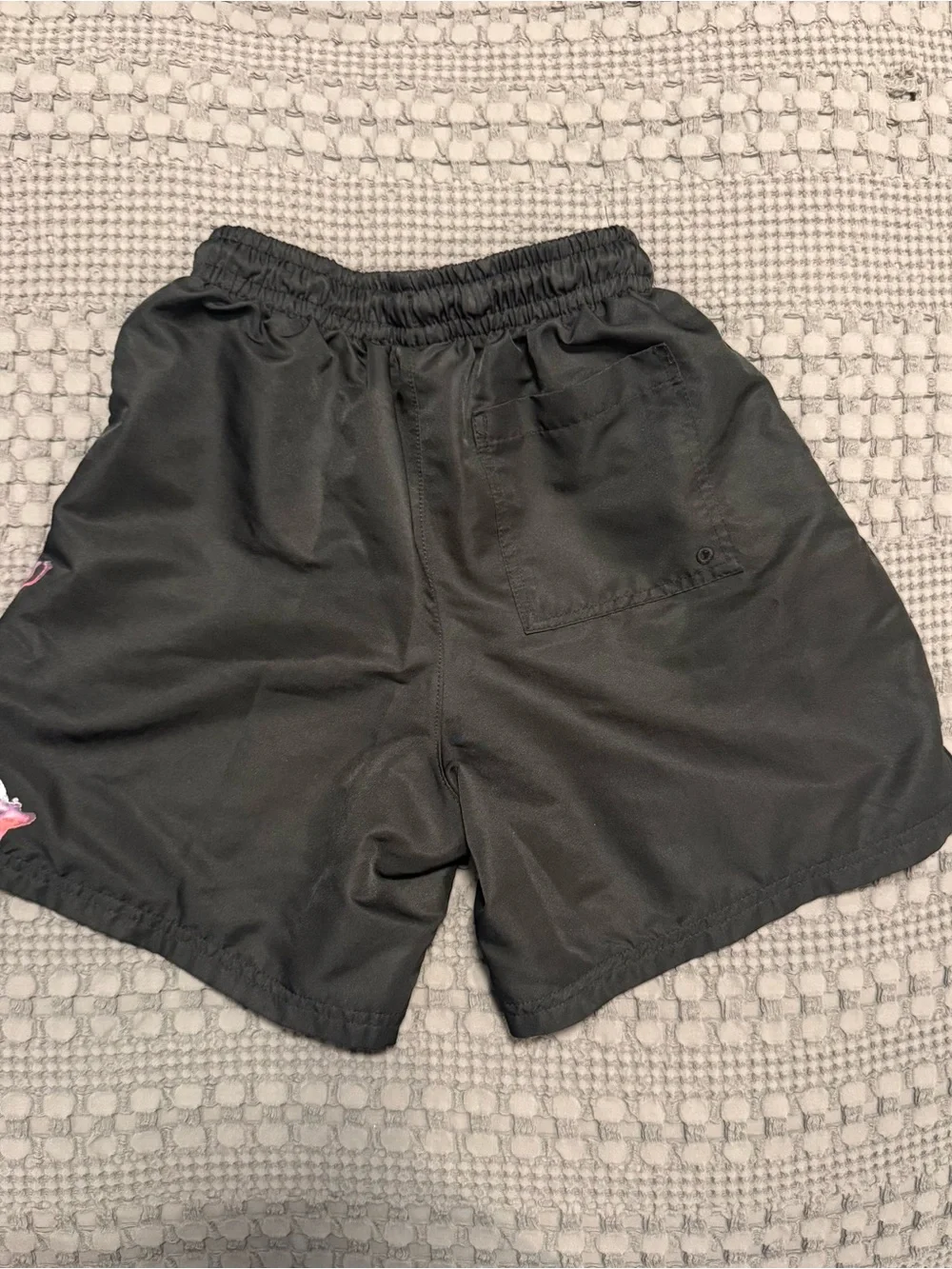 Jordan Black Mesh Athletic Shorts with Subtle Red Logo